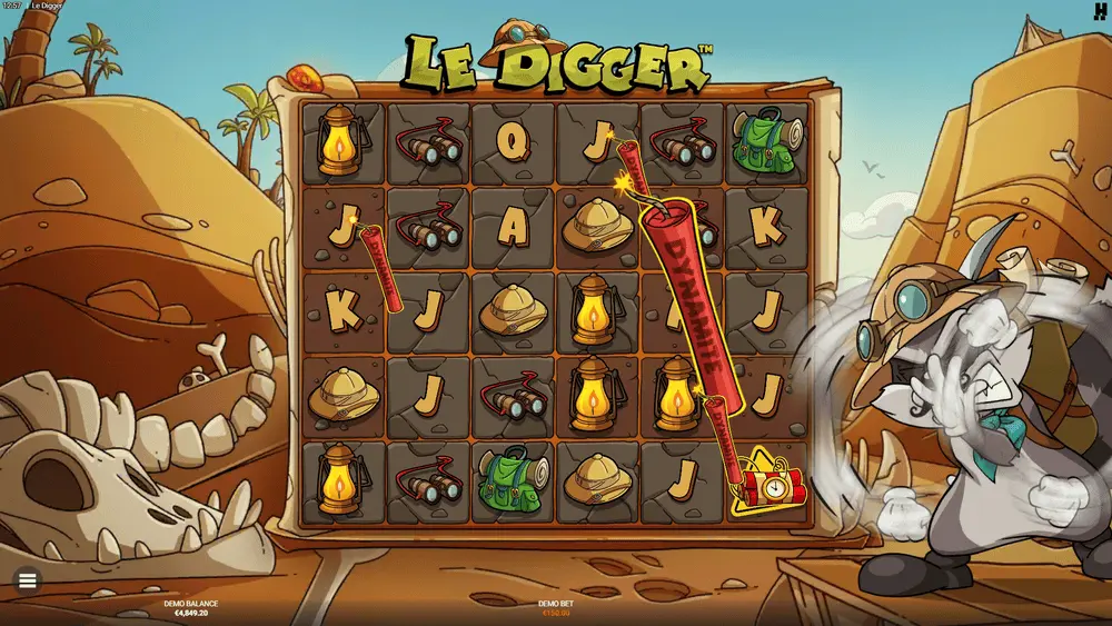 Wild Dynamit Kettenreaktion in Le Digger von Hacksaw Gaming